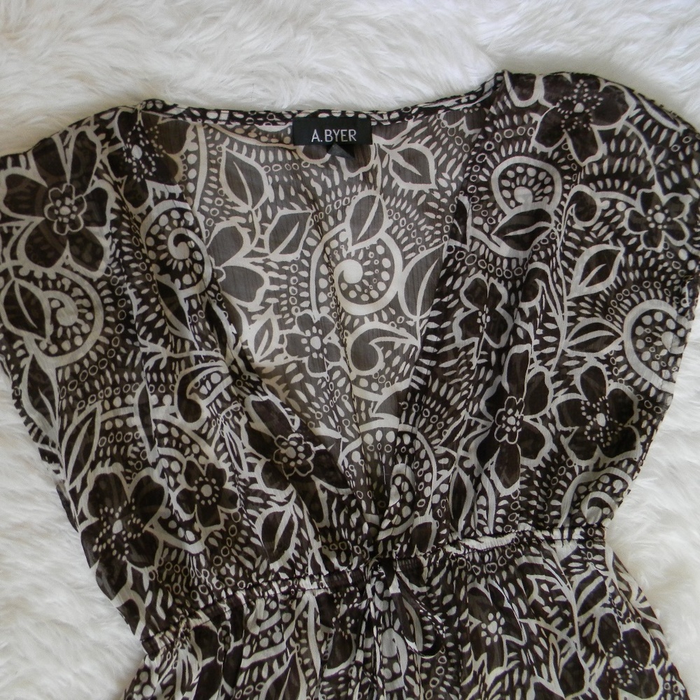 Brown & White Materinty Blouse